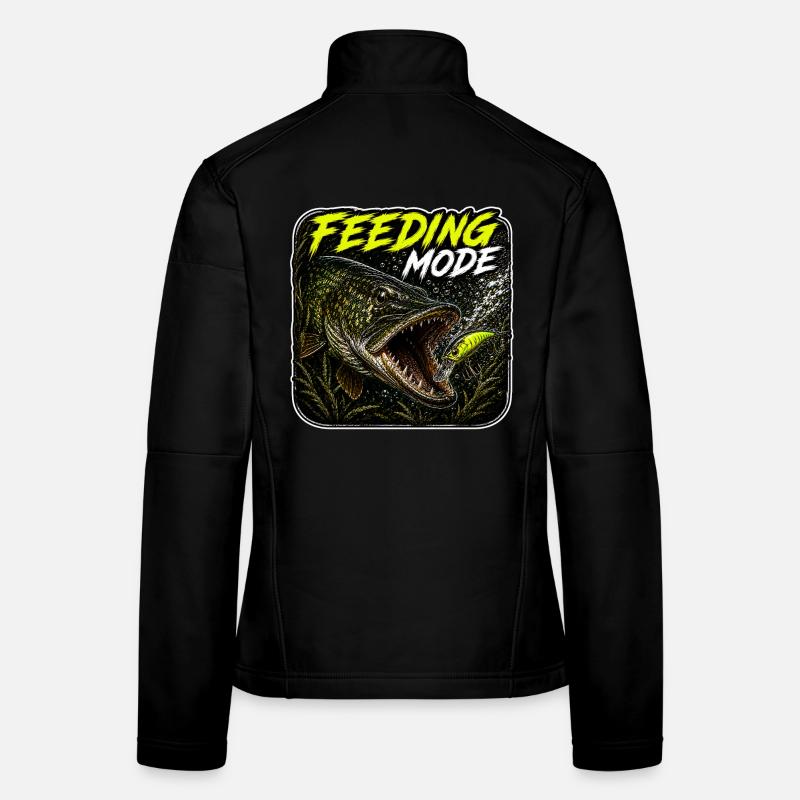 Conception de la pêche au brochet en mode d’alimentation Veste en tissu softshell Femme