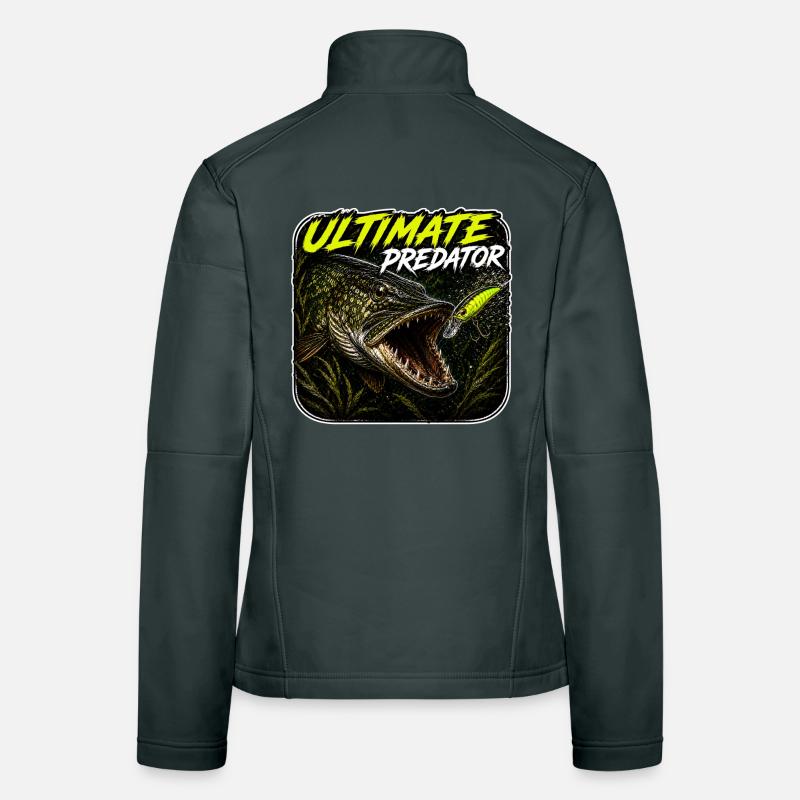 Conception ultime de la pêche au brochet prédateur Veste en tissu softshell Femme