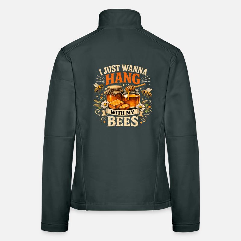 Je veux juste traîner avec mes abeilles Pot à miel Veste en tissu softshell Femme