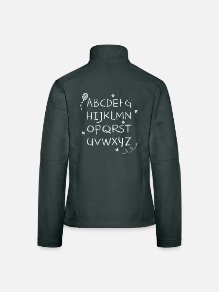 ABC écriture à la craie blanche étoiles & ballon - Veste en tissu softshell Femme - noir - Dos