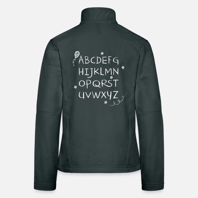 ABC chalk writing white stars & balloon Women's Softshell Jacket