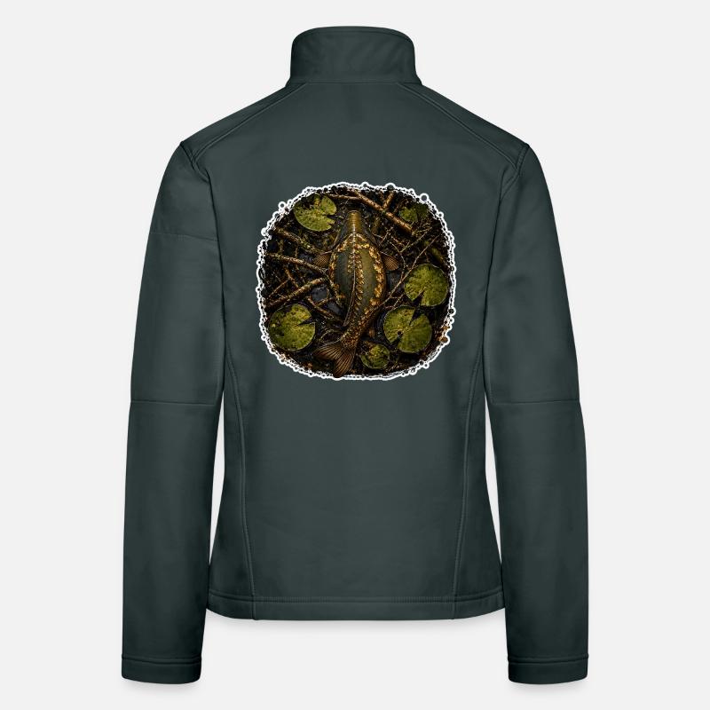 Conception cachée de la pêche à la carpe Veste en tissu softshell Femme