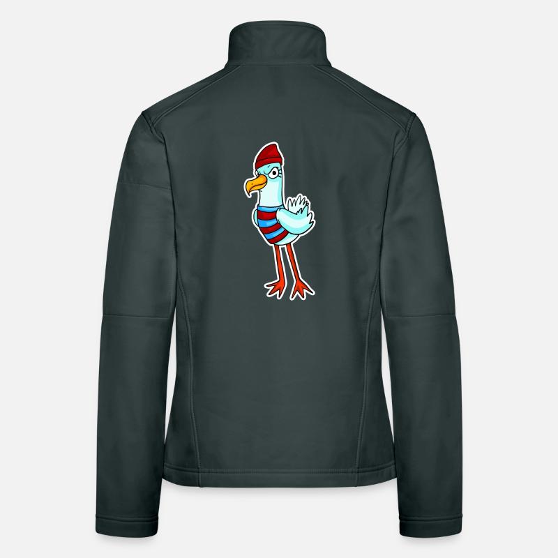 Nordsee Möwe Motiv Vogel Frauen Softshelljacke