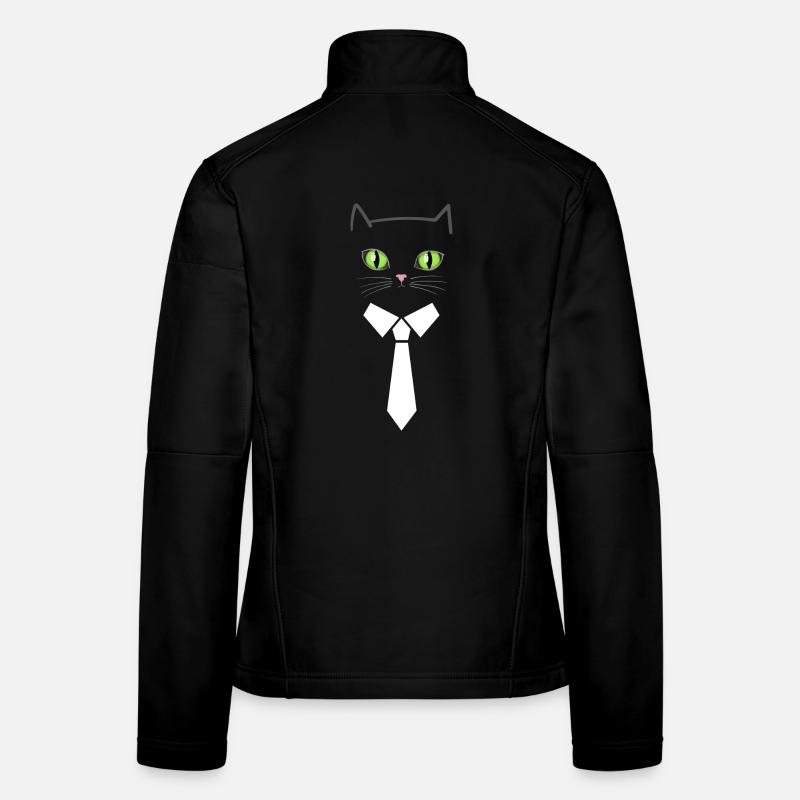 Businesskatze im Anzug - Frauen Softshelljacke - Schwarz