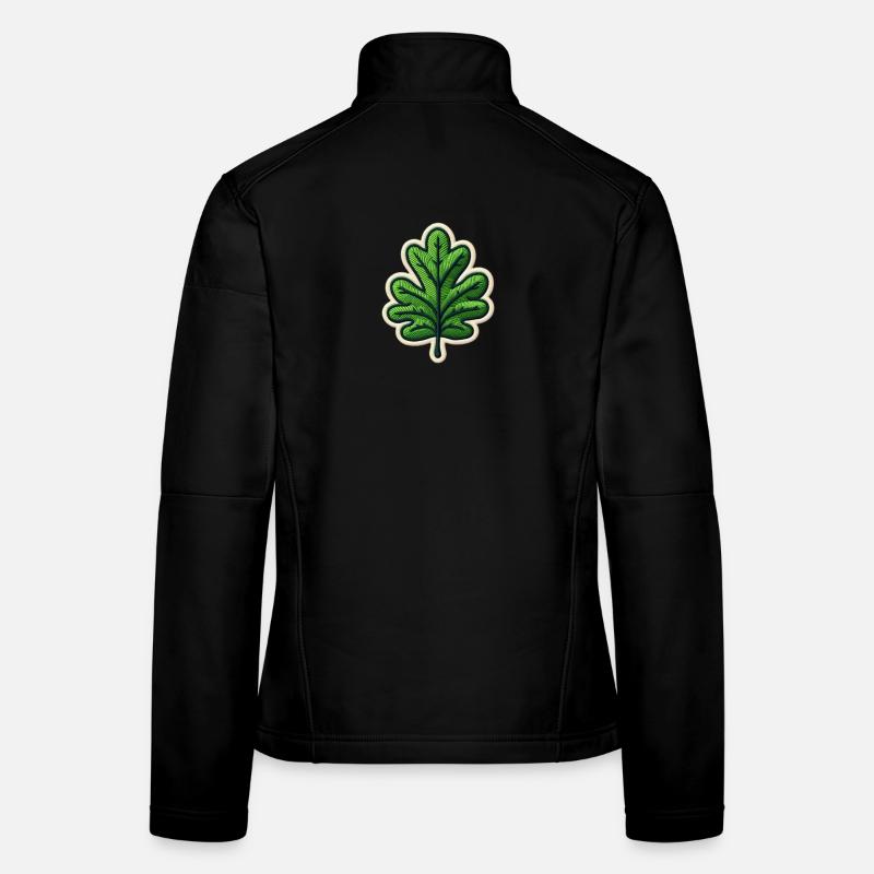 Grünes Blatt Patch - Frauen Softshelljacke - Schwarz
