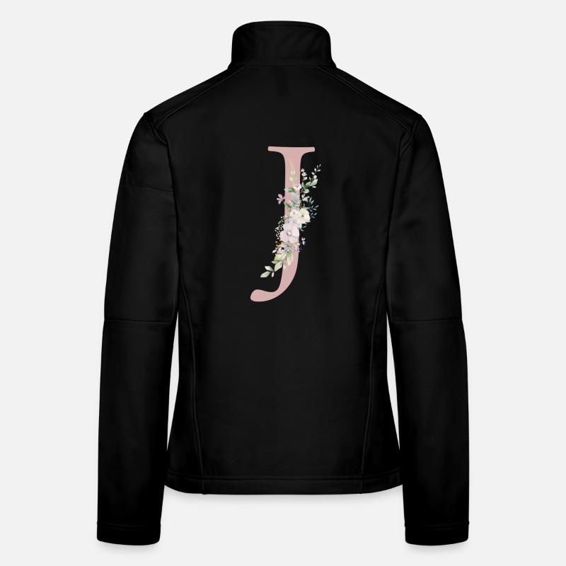 J Monogram, Floral, Personalizable Women's Softshell Jacket