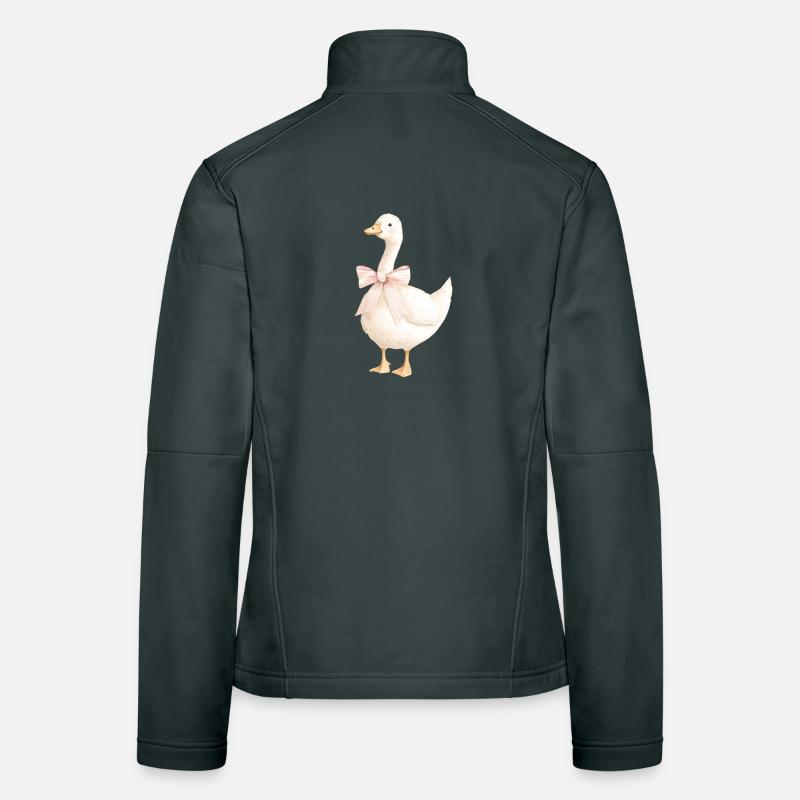 Duck with pink bow Women's Softshell Jacket