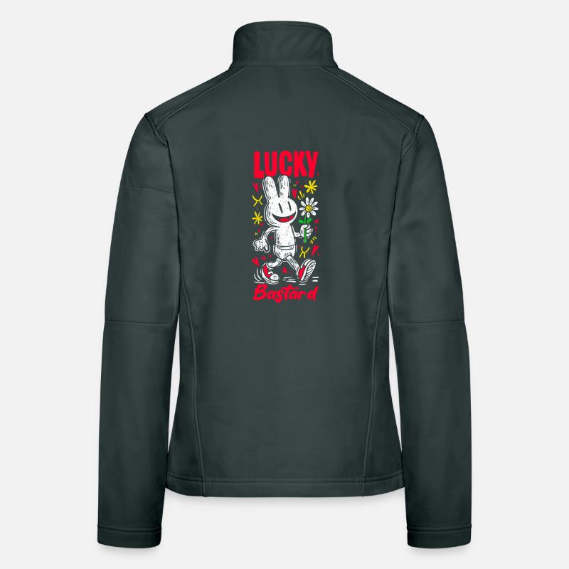 Pop Art de lapin avec fleur Veste en tissu softshell Femme
