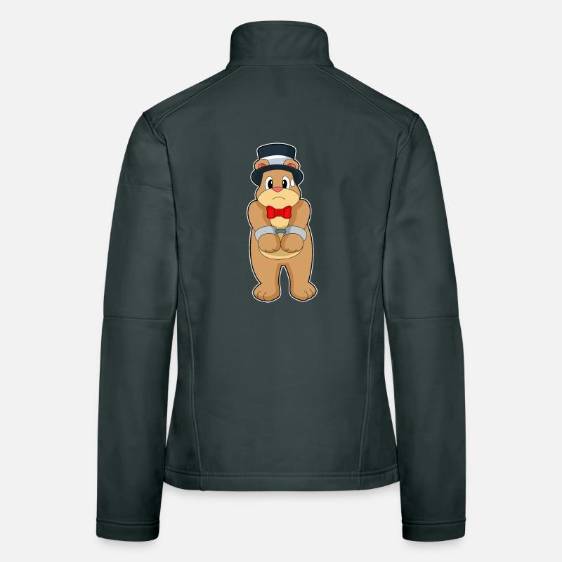 Bear Groom Handcuffs Wedding Women's Softshell Jacket