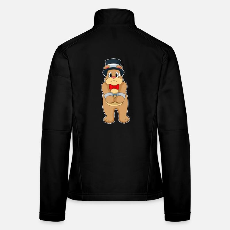 Bear Groom Handcuffs Wedding Women's Softshell Jacket