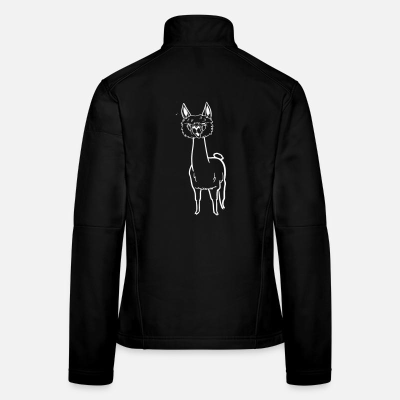 Witziges Comic-Alpaka - Frauen Softshelljacke - Schwarz