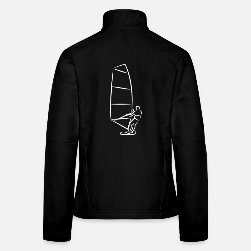 Dessin de planche à voile amusant Veste en tissu softshell Femme