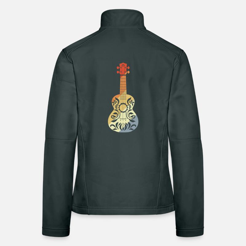 Ukulele Graphic Retro Women's Softshell Jacket