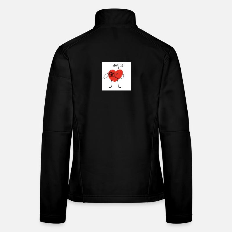 Coeur avec caméra dessin animé Veste en tissu softshell Femme