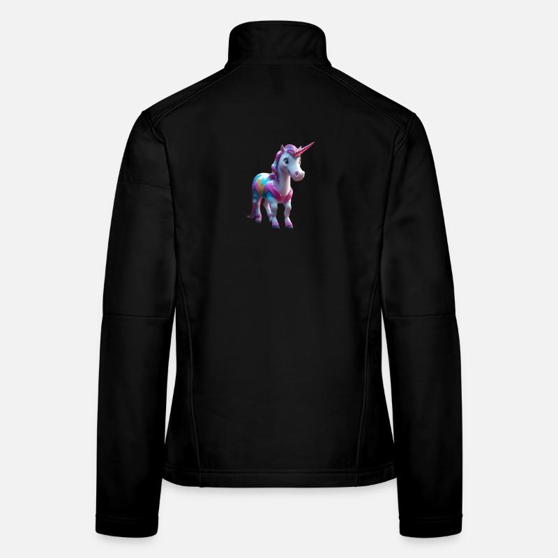 Rainbow Mane Unicorn Tee Women's Softshell Jacket