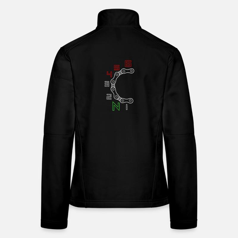 Circular Gear Chain Motif Women's Softshell Jacket