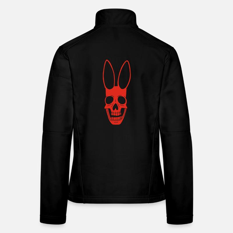 Crâne de lapin rouge Veste en tissu softshell Femme