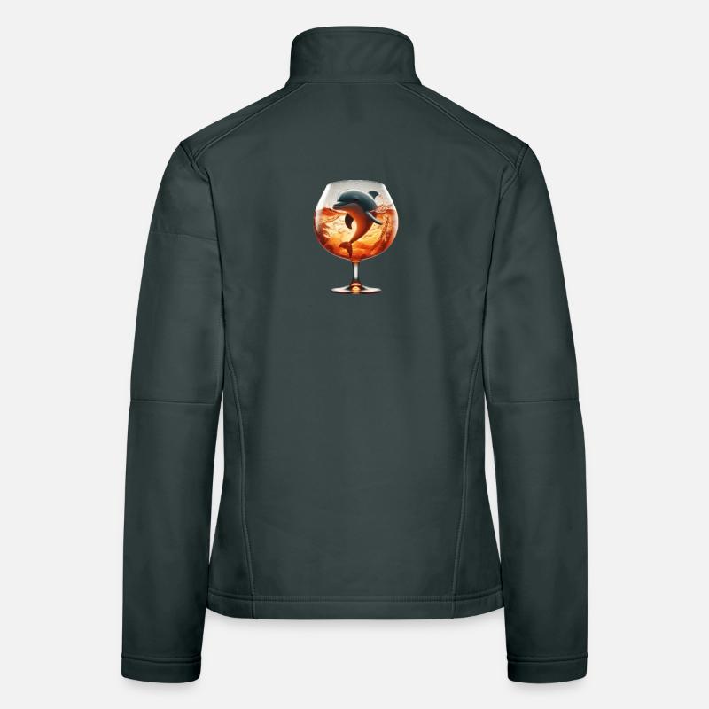A dolphin in a summer cocktail Women's Softshell Jacket