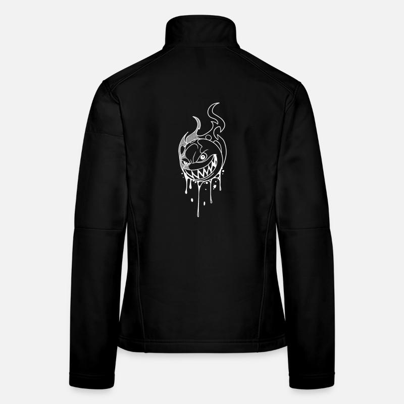 Flaming Demon Smile - Women's Softshell Jacket - black