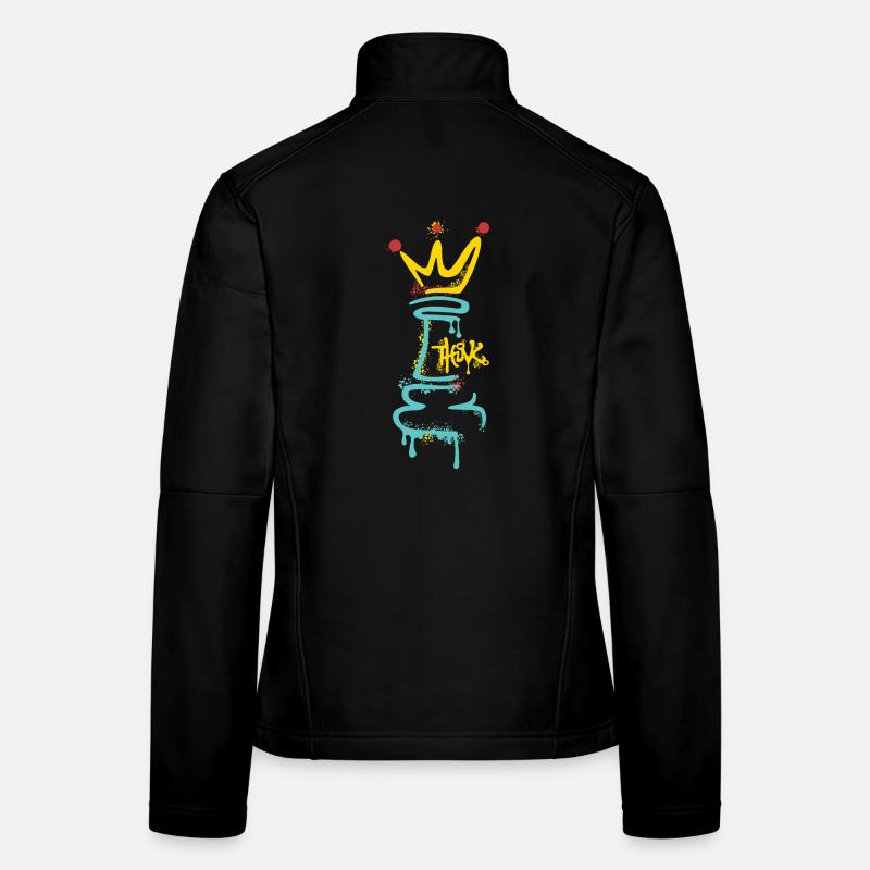 Graffiti de figure d’échecs avec couronne – Street Art Veste en tissu softshell Femme