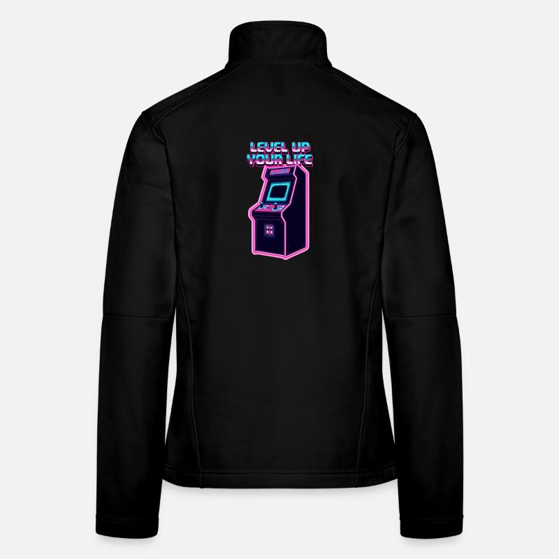 Level Up Your Life Neon Arcade - Frauen Softshelljacke - Schwarz
