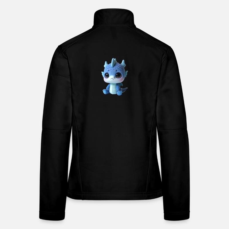 Cute Dragon Plush Charm - Women's Softshell Jacket - black