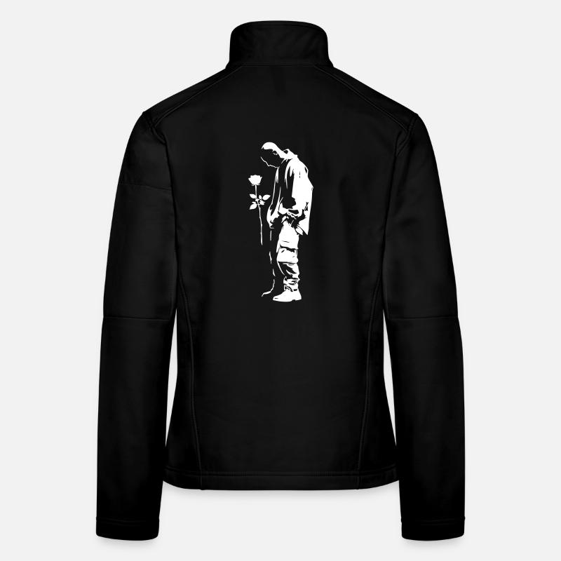 Silhouette d’art de rue avec rose Veste en tissu softshell Femme