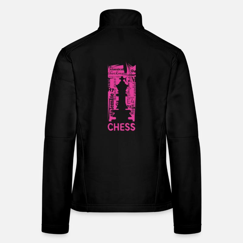 Echecs scratch Chess King en rose - Clubs d’échecs Veste en tissu softshell Femme
