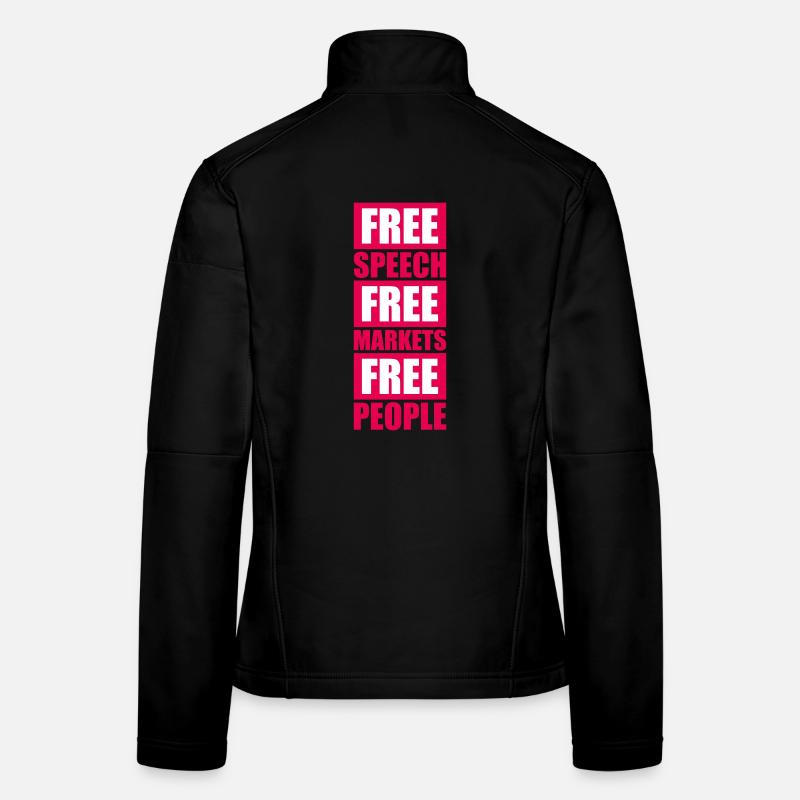 Marché de la liberté d’expression Peuple Libertarian Freedom Logo Veste en tissu softshell Femme