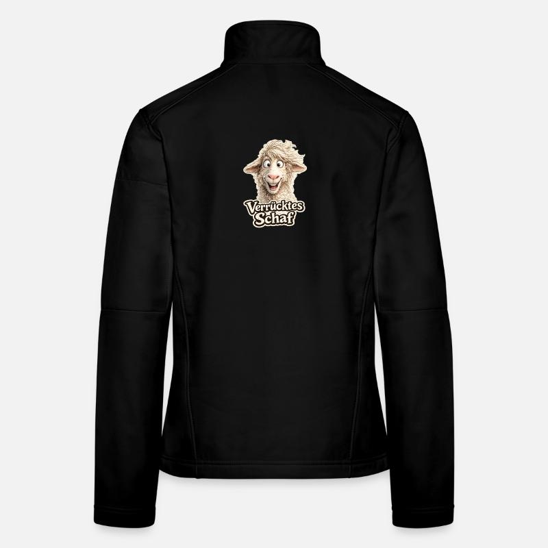 Motif de mouton fou Veste en tissu softshell Femme