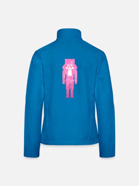 Nussknacker Plüsch flauschig Weihnachten rosa cool - Frauen Softshelljacke - Schwarz - Hinten