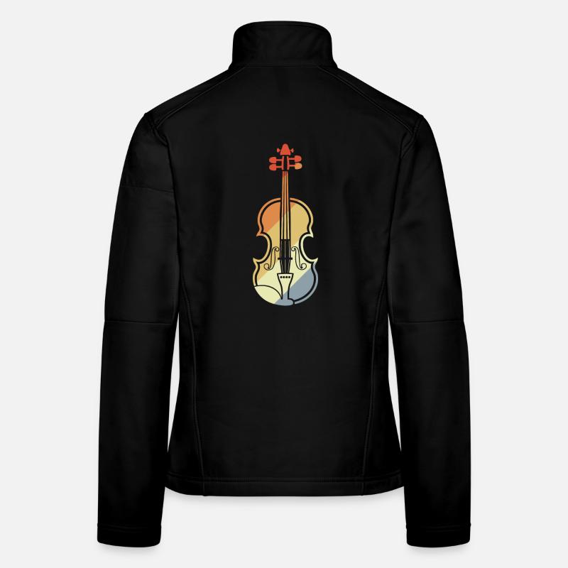 Dessin Violon Vintage Veste en tissu softshell Femme