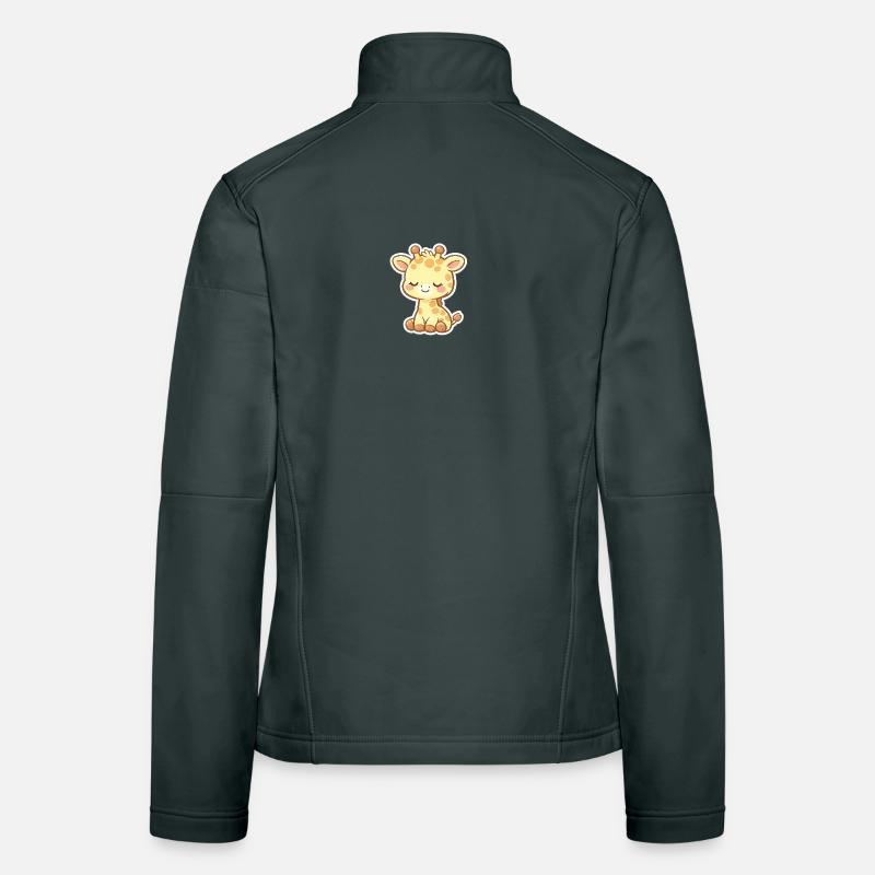 Bébé girafe mignon style Kawaii Veste en tissu softshell Femme