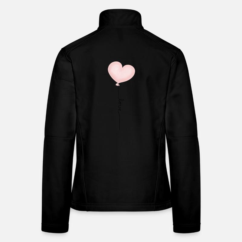 Luftballon Herz Liebe pastell - Frauen Softshelljacke - Schwarz