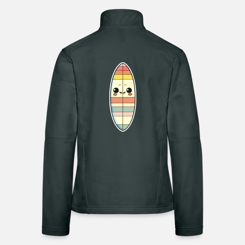 Surfbrett Comic Stil Frauen Softshelljacke