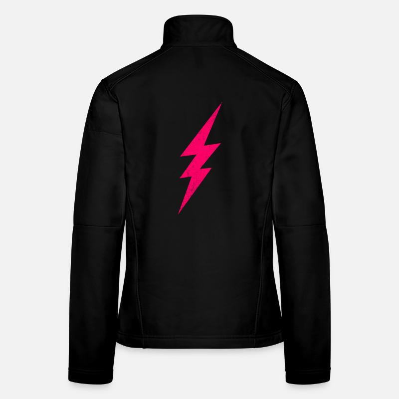 Neon Blitz Illustrative Grafik Frauen Softshelljacke