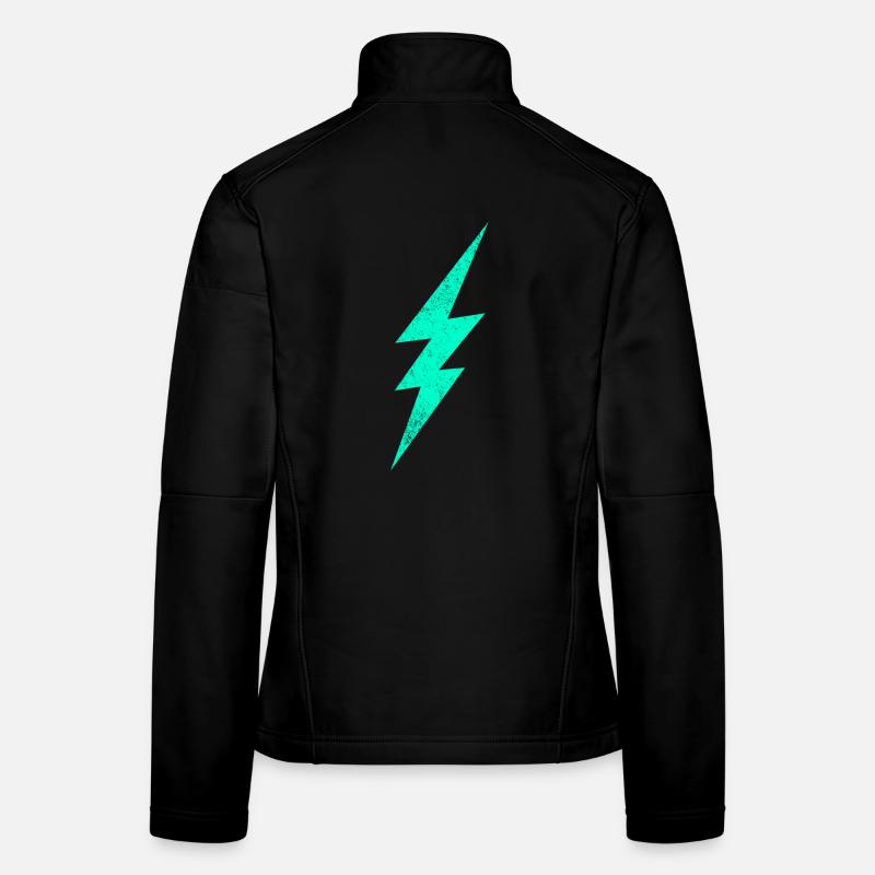 Graphique flash électrique sur l’intérieur H tendance Veste en tissu softshell Femme