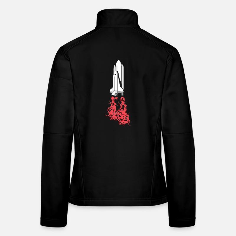 Rocket launch space symbol outer space icon logo - Women's Softshell Jacket - black