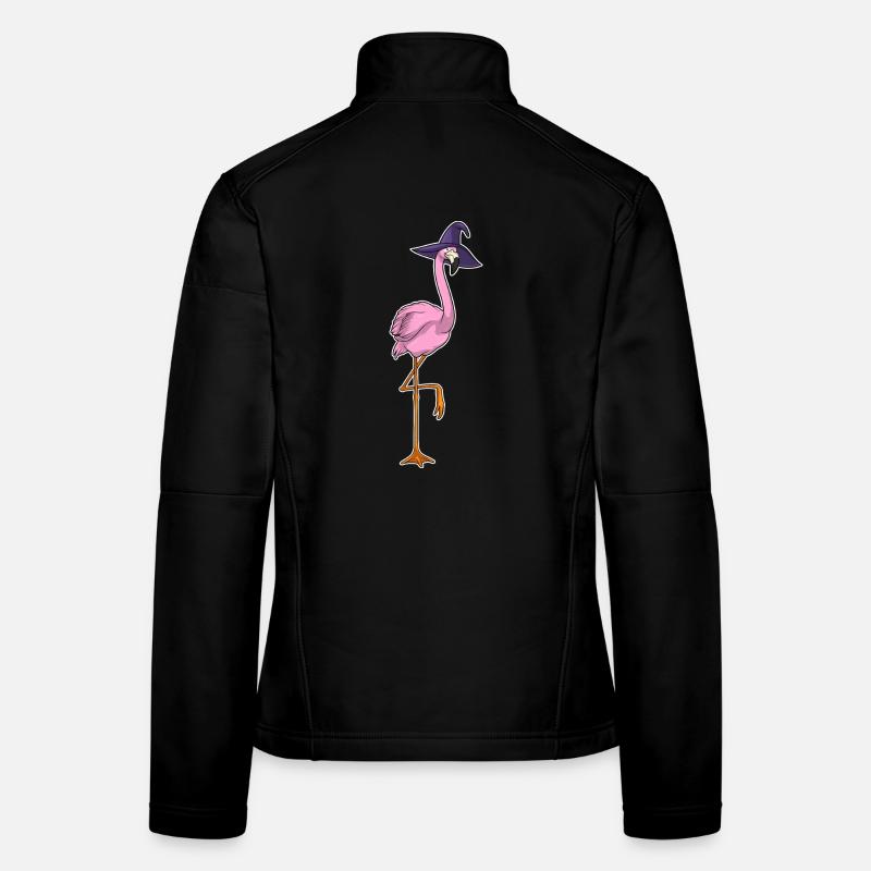 Flamant rose sorcière d’Halloween Veste en tissu softshell Femme