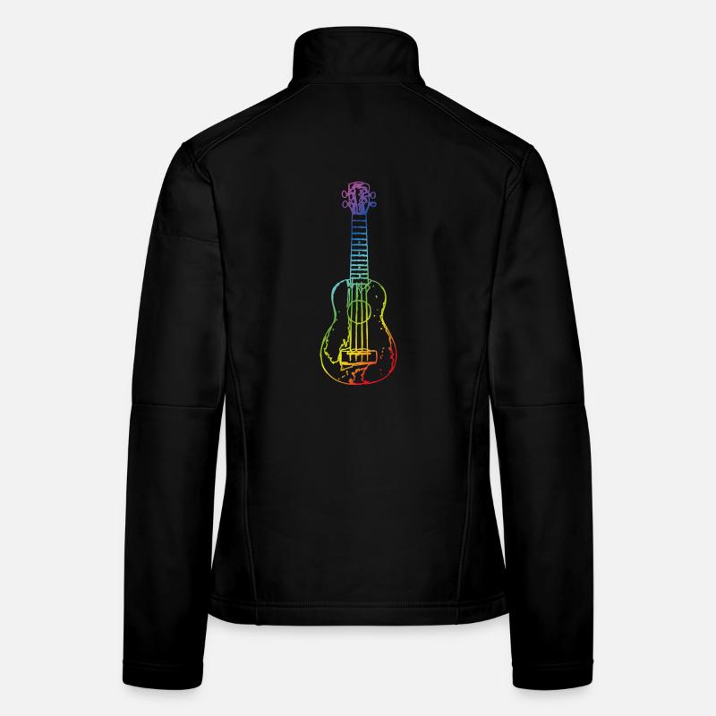 Ukulele im Vintage-Stil - Frauen Softshelljacke - Schwarz