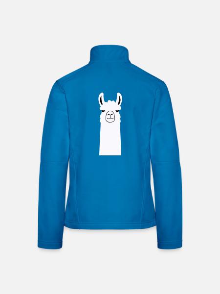 Adorable Cartoon Llama - Women's Softshell Jacket - black