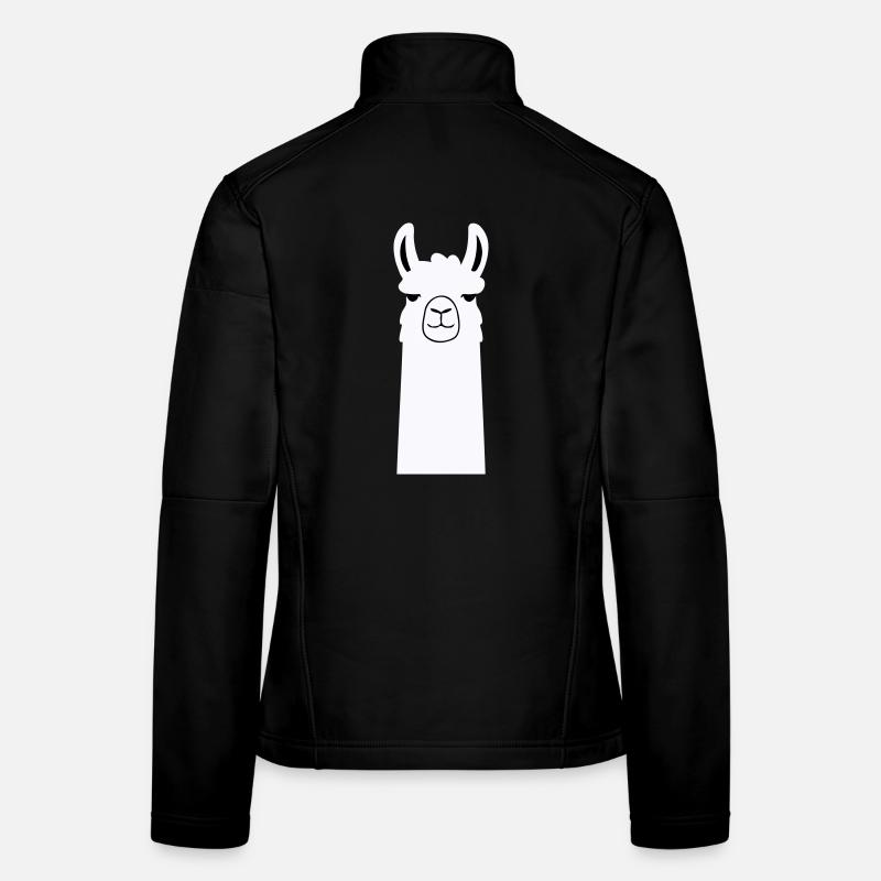 Adorable Cartoon Llama Women's Softshell Jacket