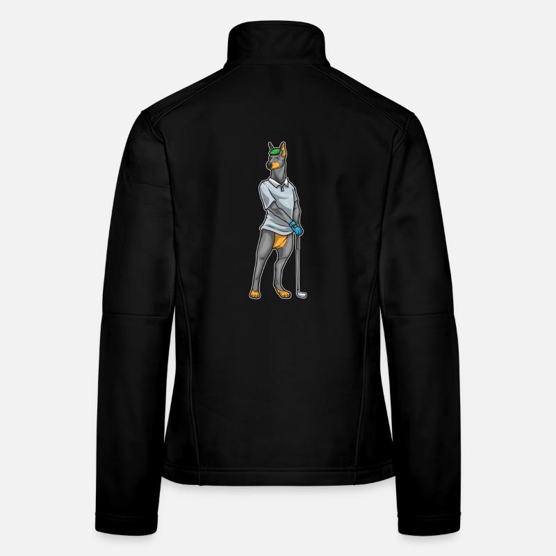 Dobermann Golf Golfschläger - Frauen Softshelljacke - Schwarz