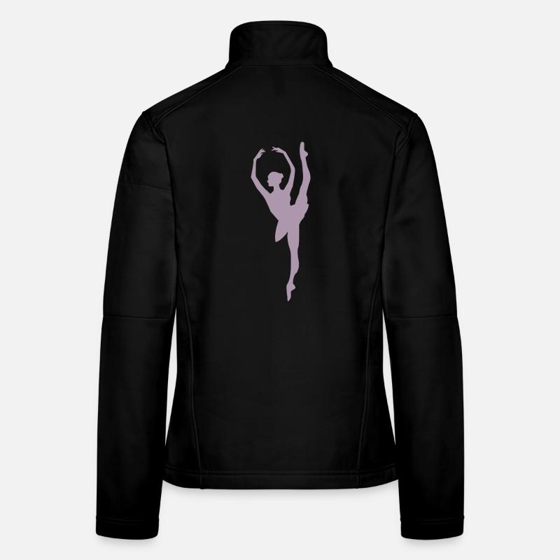 Minimalist Ballet Dancer Silhouette Women's Softshell Jacket
