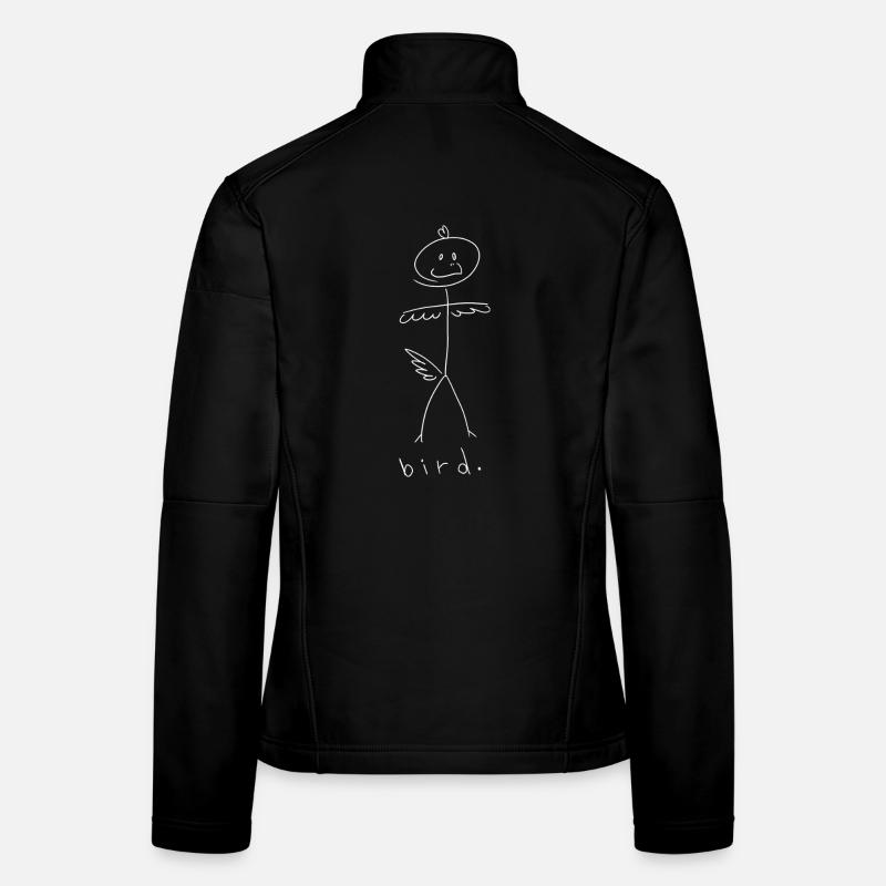 Oiseau. (lignes blanches) (par Leni Riosa) Veste en tissu softshell Femme