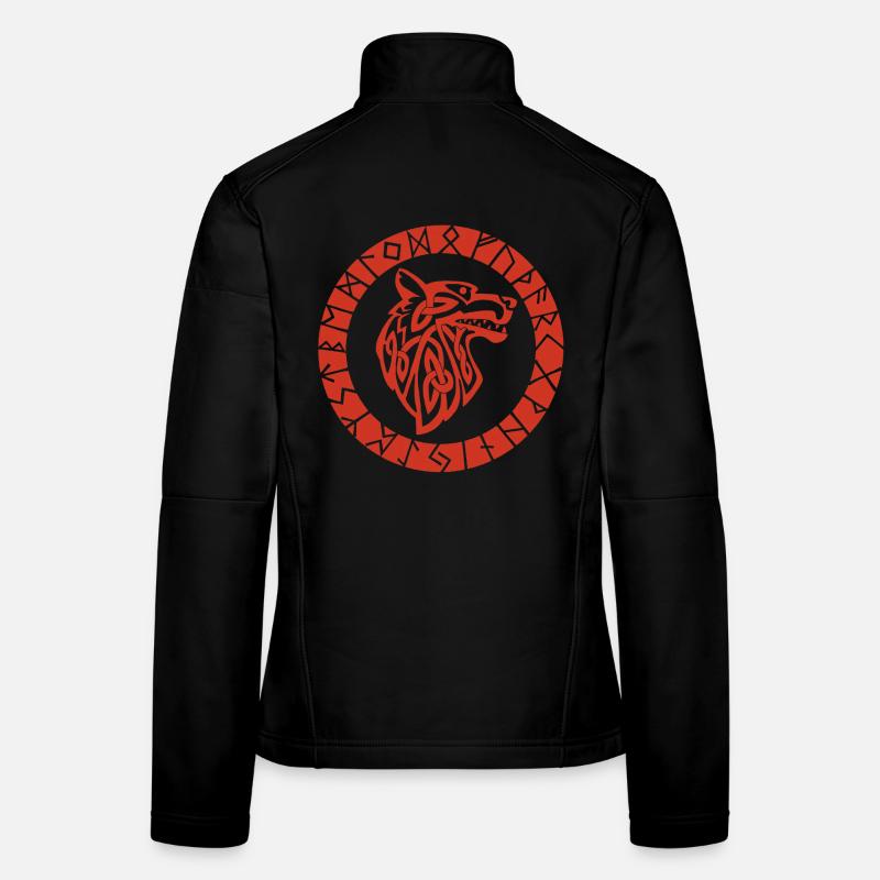 Wikinger-Emblem des Roten Wolfes - Frauen Softshelljacke - Schwarz