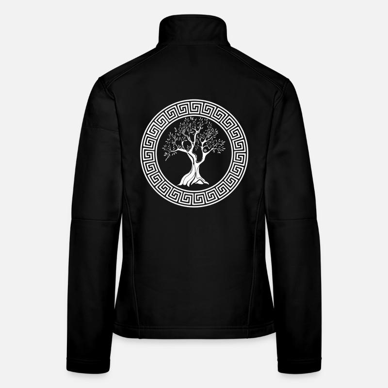 Griechisches Symbol des weißen Olivenbaums Frauen Softshelljacke