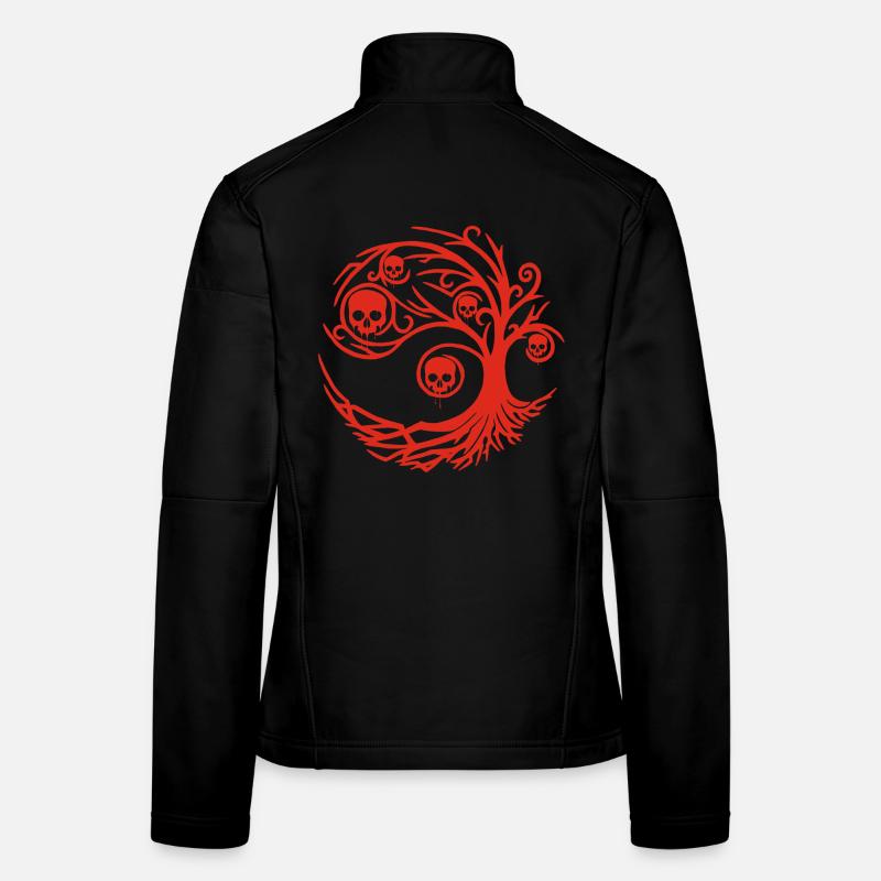 Red tree with skulls Women's Softshell Jacket
