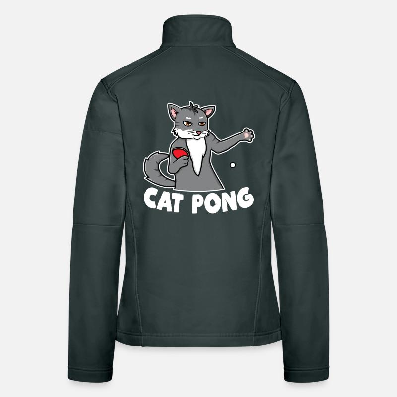 Cat Ping Pong Women's Softshell Jacket