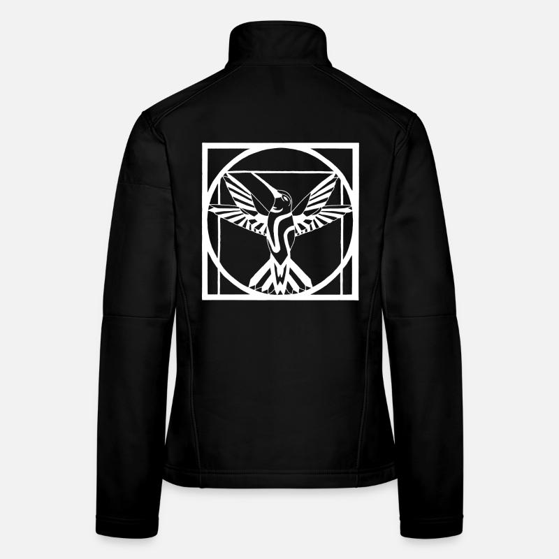 Vitruvian white bird Women's Softshell Jacket